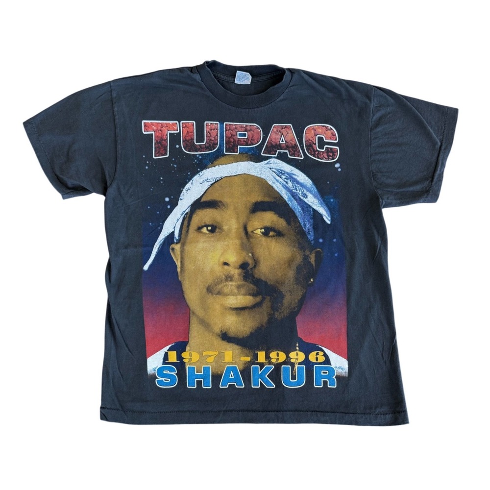 Vintage 90s Tupac Shakur Makaveli Rap Tee Black Size Large 90s Rap REPRINT